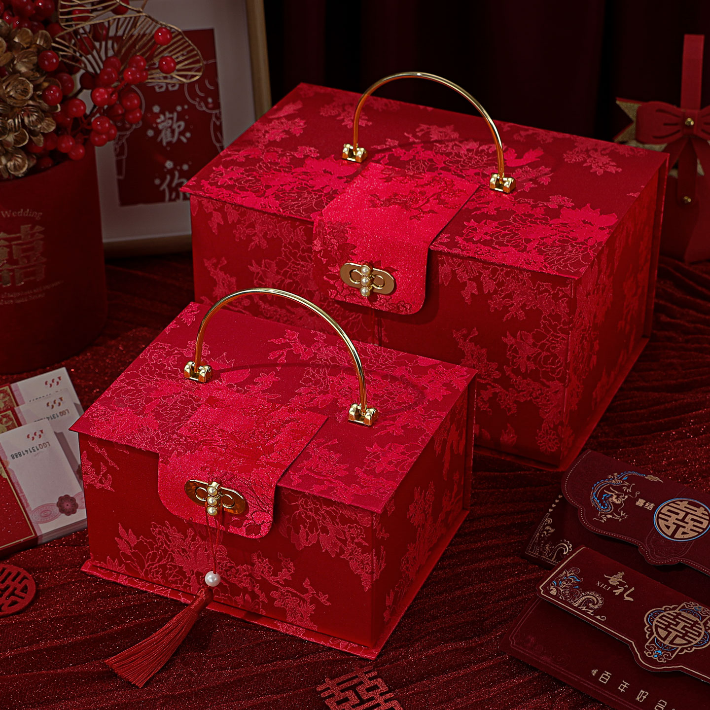 订婚彩礼钱盒子礼金箱提亲聘礼盒