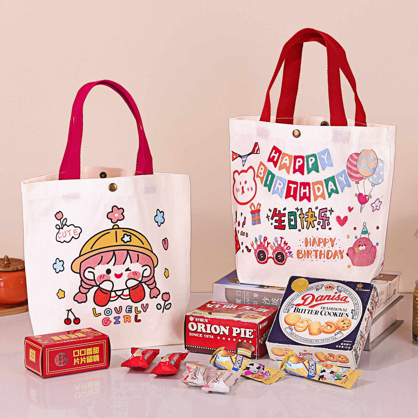 宝宝生日回礼卡通帆布包