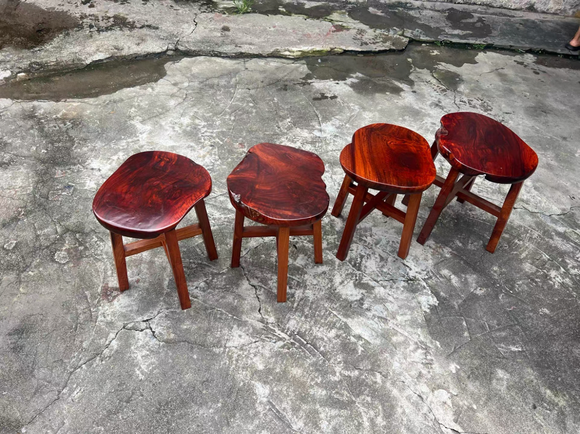 缅甸花梨木红木小方凳子原实木新中式榫卯家用板凳高40宽30-35cm