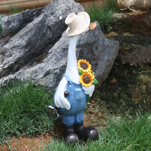 户外花园阳台造景摆件卡通小鸭子树脂网红民宿小动物装饰品布置