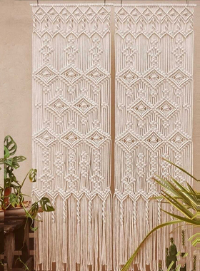 北欧波西米亚编制挂毯门帘隔断装饰玄关酒店民宿艺术编制macram