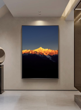 日照金山玄关装饰画 画客厅背景墙落地壁画 画高级感梅里雪山办公