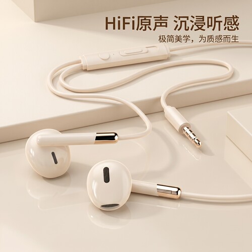 有线耳机适用vivo华为OPPO小米手机入耳式耳typec有线重低音电竞