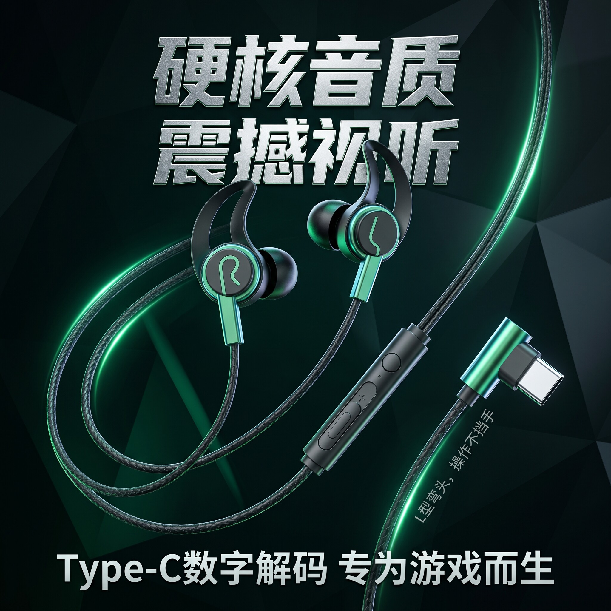 耳机有线适用于华为小米安卓通用耳塞TypeC入耳式游戏K歌线控带麦