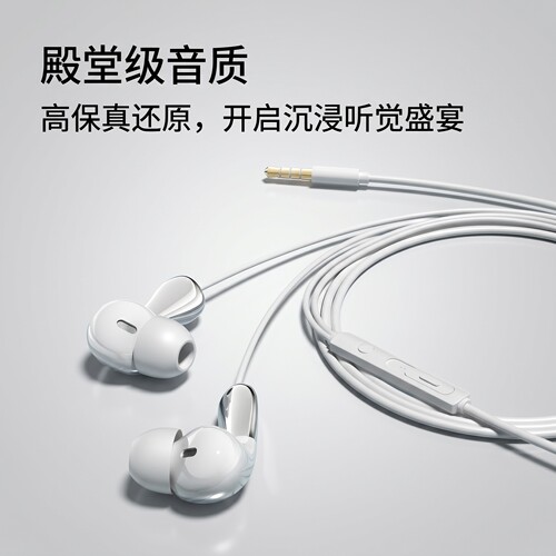 耳机有线入耳式高音质typec口3.5mm圆孔适用华为小米OPPO通用