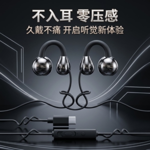 耳机有线降噪入耳式高音质typec接口圆孔适用华为小米苹果15/16