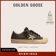 Golden Goose 男女鞋 V-Star 复古星星低帮夏季黑色休闲脏脏鞋