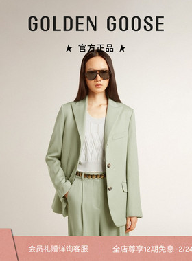 Golden Goose女JOURNEY宽松绿色夹克西装外套礼物GGDB