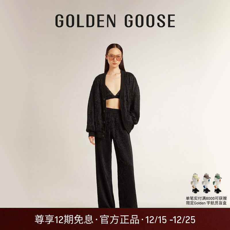 Golden Goose女款JOURNEY系列黑色休闲裤新款GGDB