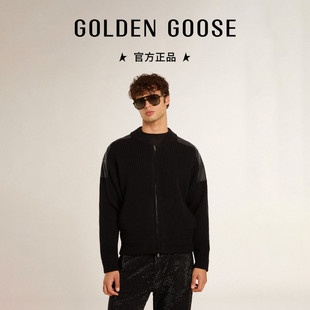 Golden Goose男装 JOURNEY系列皮革拼接夹克外套GGDB