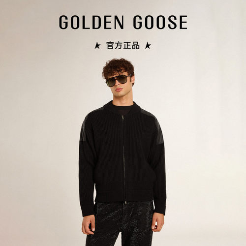 Golden Goose男装 JOURNEY系列皮革拼接夹克外套GGDB