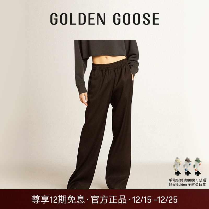 Golden Goose女GOLDEN系列棉羊毛黑色休闲裤季GGDB