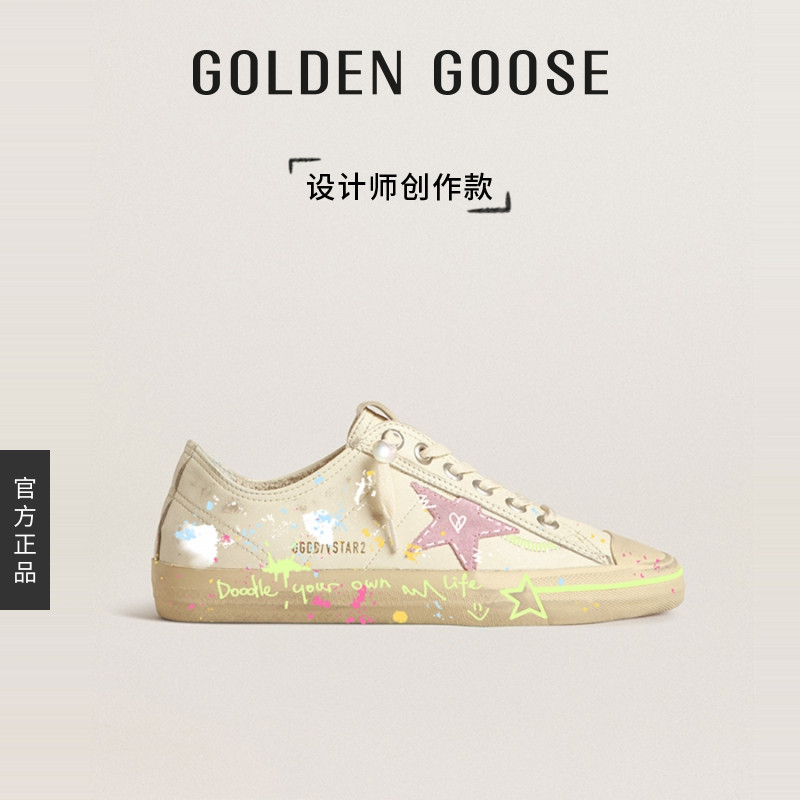 【创作款】Golden Goose女鞋V-Star涂鸦休闲鞋GGDB图片