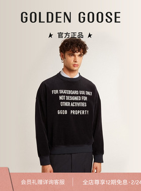 Golden Goose男Journey字母黑色圆领运动卫衣礼物GGDB