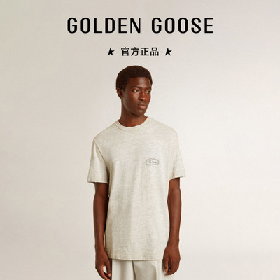 Golden Goose男Journey系列字母图案灰色T恤GGDB