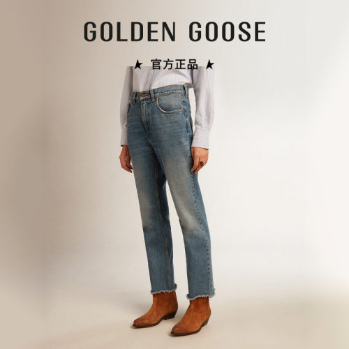 GoldenGoose喇叭九分牛仔裤