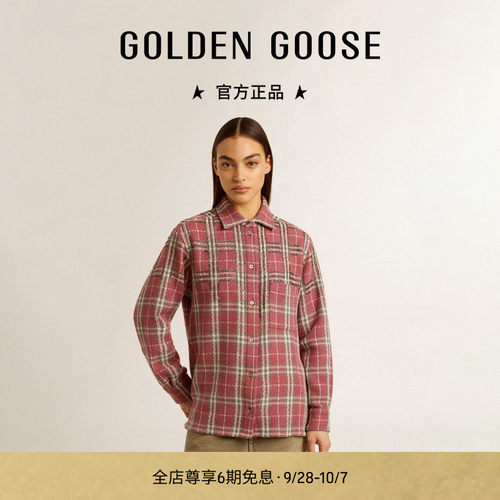 Golden Goose女装JOURNEY复古格纹长袖衬衫外套GGDB