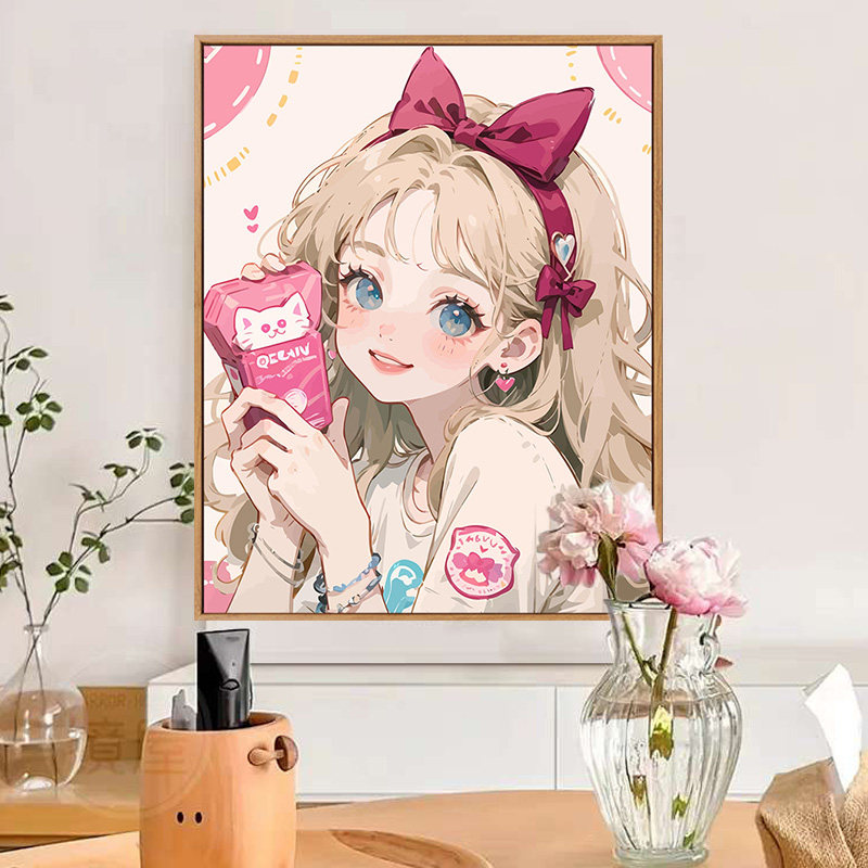 美少女战士diy数字油画填色手工填充手绘卡通动漫油彩画挂画装饰