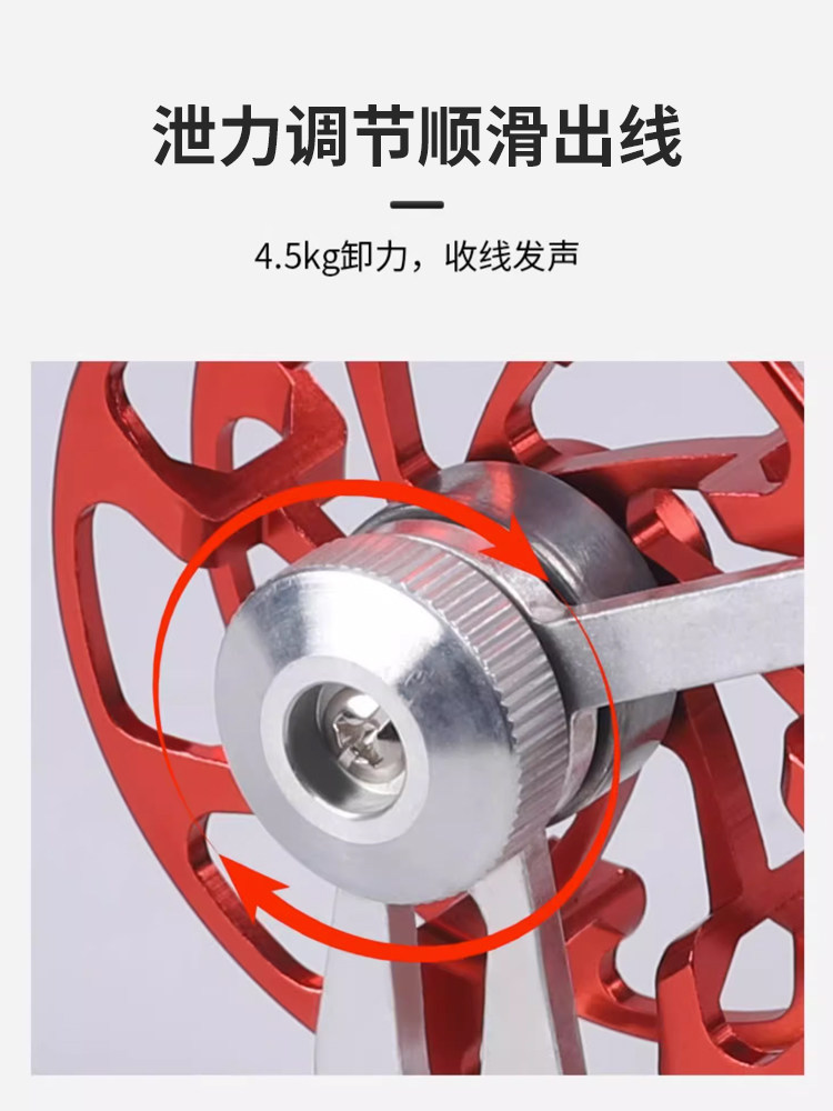 JIN BIAO WANG의 새로운 얼음 낚시 특별 프로모션 앞바퀴 플라이 낚시 휠 플라이 휠 모든 금속 낚시 릴 락로드 휠