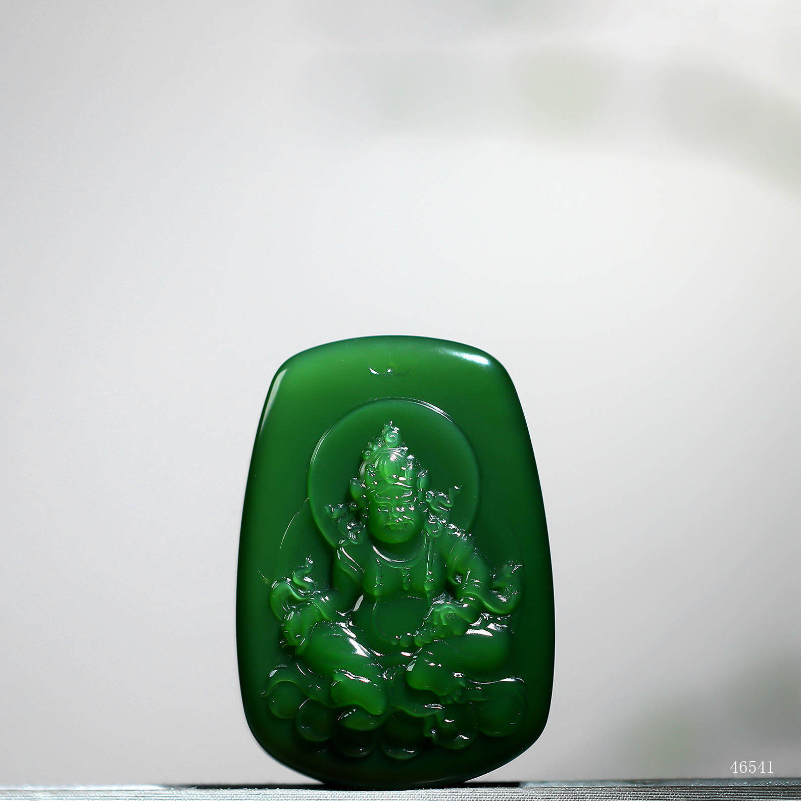 和田黄财神高品质石碧玉冰种菠菜绿吊坠男女款75g2天鉴赏期带证书