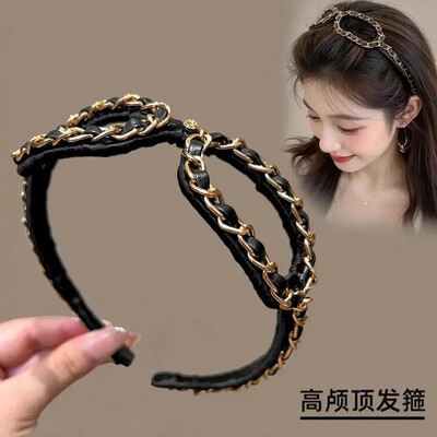 【下单立减30】复古小香风发箍女士时尚高级感金属链条装饰PX