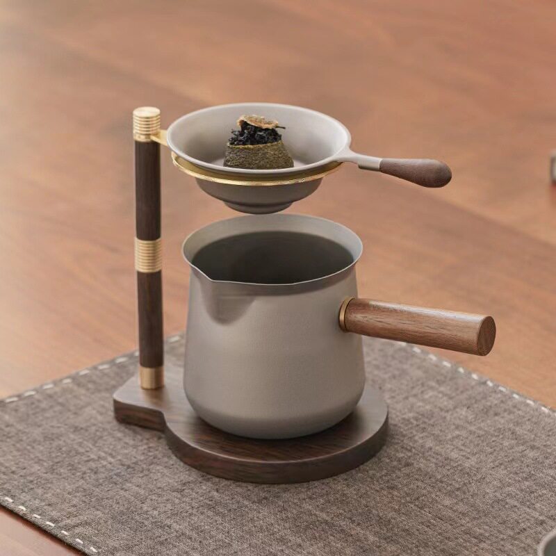 2025新款纯钛小青柑专用泡茶壶公道杯高档茶漏滤网一体冲泡分茶器图片
