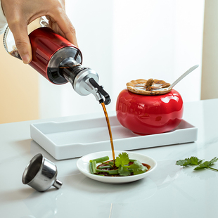 餐厅调味瓶套装辣椒油罐陶瓷玻璃醋壶酱油壶酱料瓶盐罐糖罐小吃店