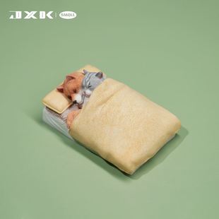 JXK 6.0单身狗可爱萌系创意柴犬猫咪摆件桌面冰箱贴模型生日礼物