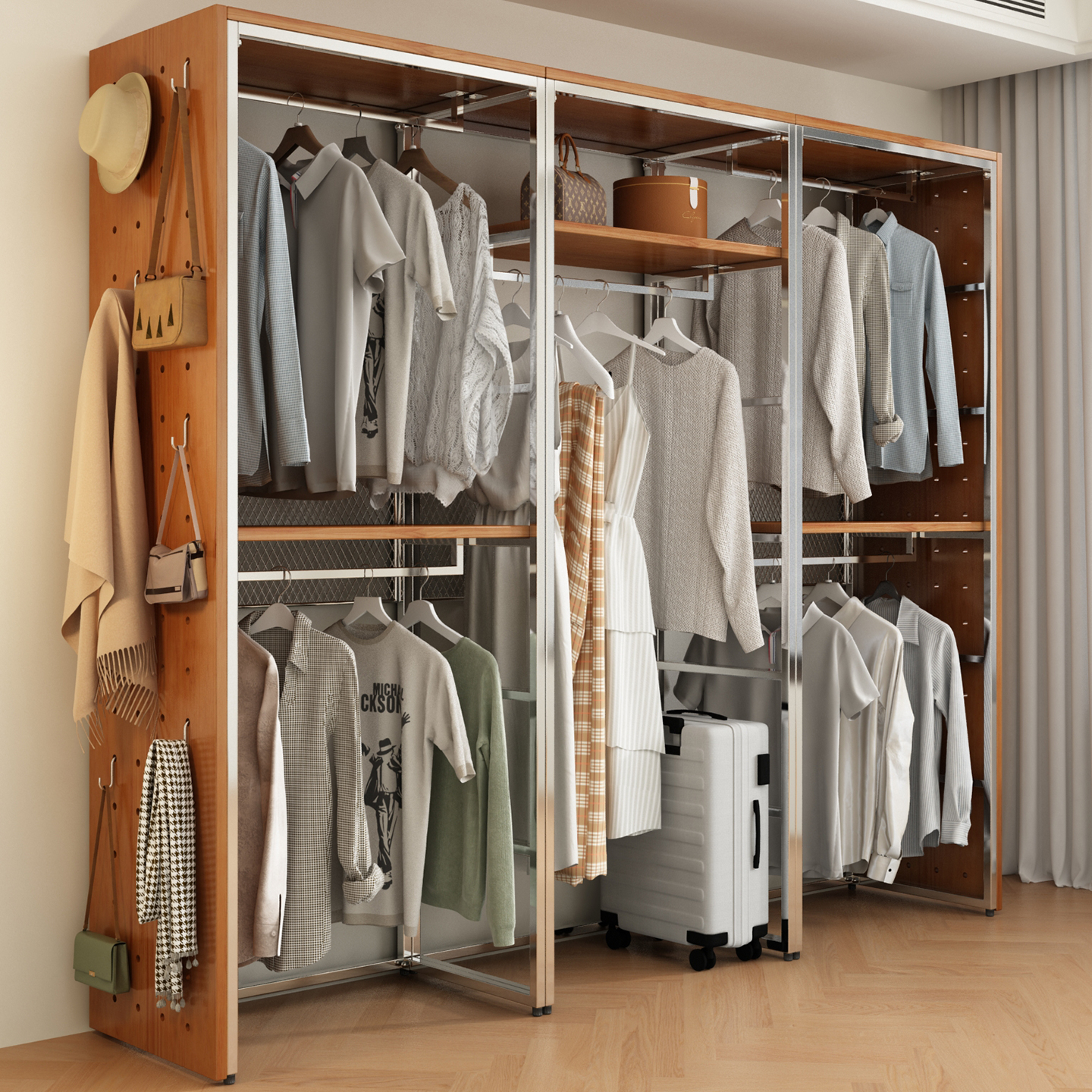 众卿置物架家具实木衣帽间