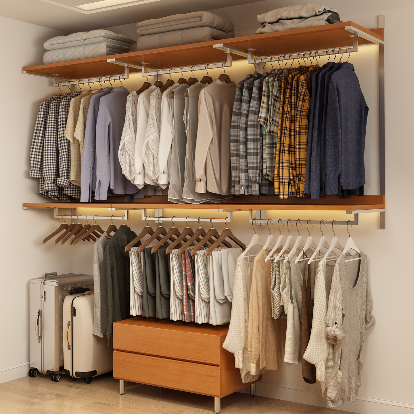 众卿简约现代实木衣柜