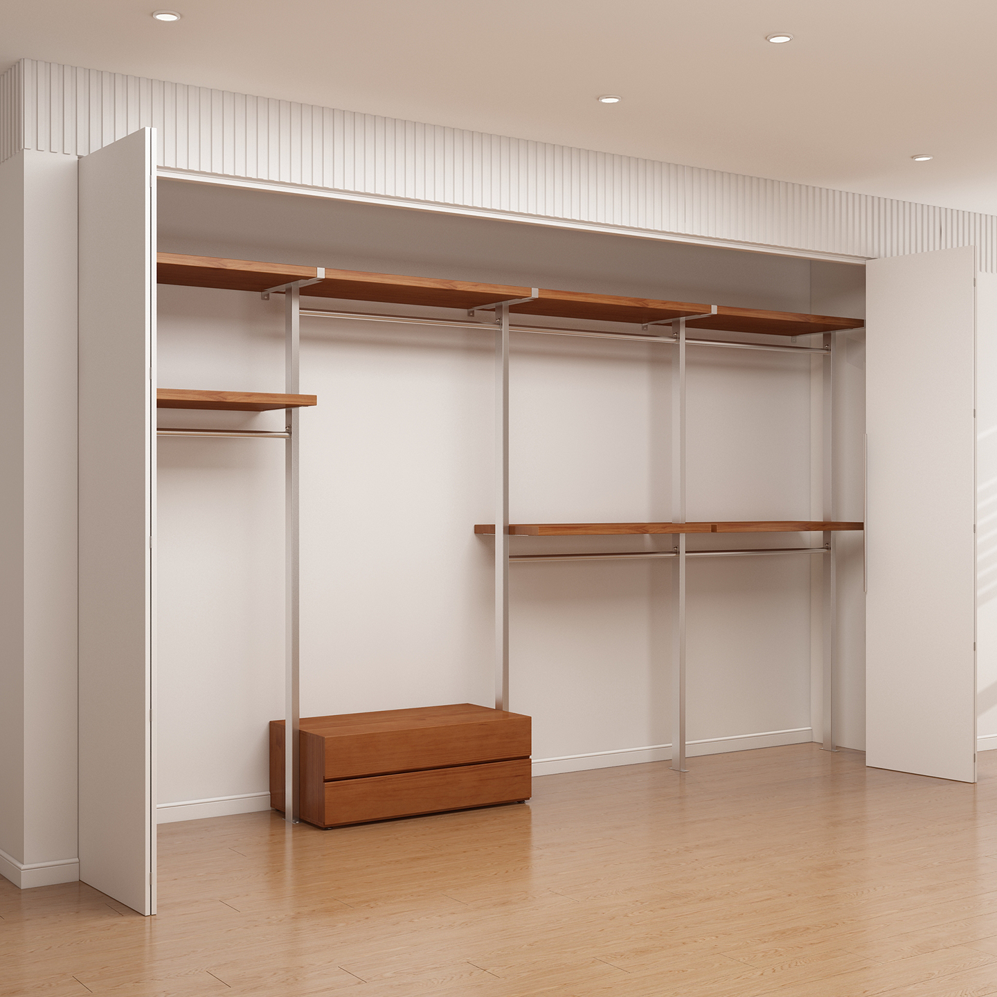 众卿金属衣柜实木衣帽间