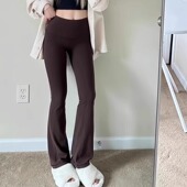 luludarling春秋高弹力瑜伽微喇叭裤 女Grove亚洲版 高腰显瘦外穿