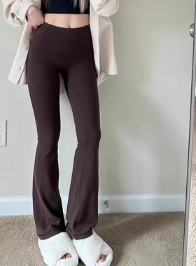 luludarling春秋高弹力瑜伽微喇叭裤女Grove亚洲版高腰显瘦外穿