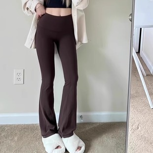 luludarling春秋高弹力瑜伽微喇叭裤 高腰显瘦外穿 女Grove亚洲版