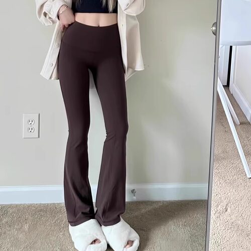 春秋高弹高腰显瘦微喇叭瑜伽裤女