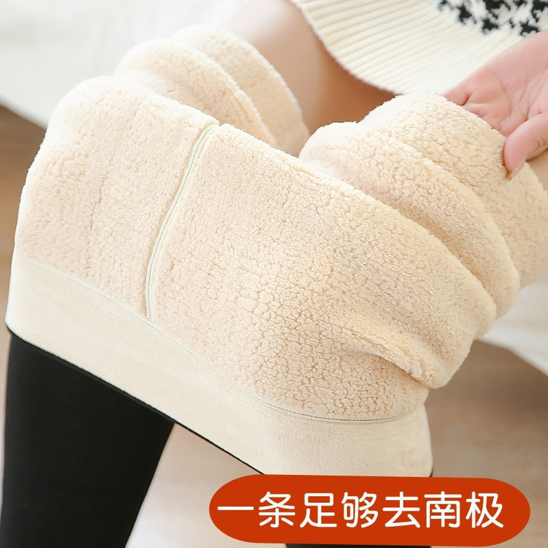 冬季棉裤外穿加绒加厚一体裤女式冬天棉裤打底裤高腰保暖裤女