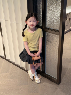 Millie Baby｜独家限量！2026新款女童短袖t恤洋气甜美木耳边套装