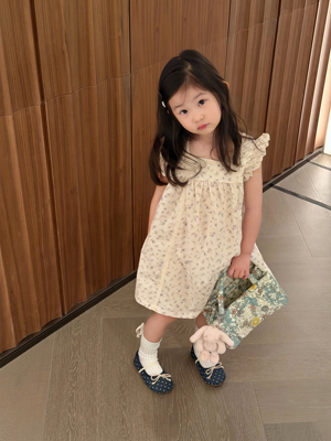 Millie Baby｜独家限量！2026新款女童衬衫儿童木耳边碎花连衣裙