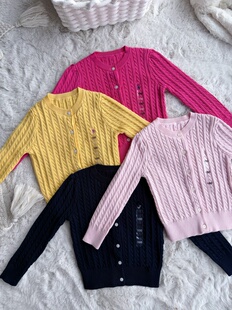 Millie Baby|秋冬新款麻花针织开衫马标刺绣童装长袖小外套