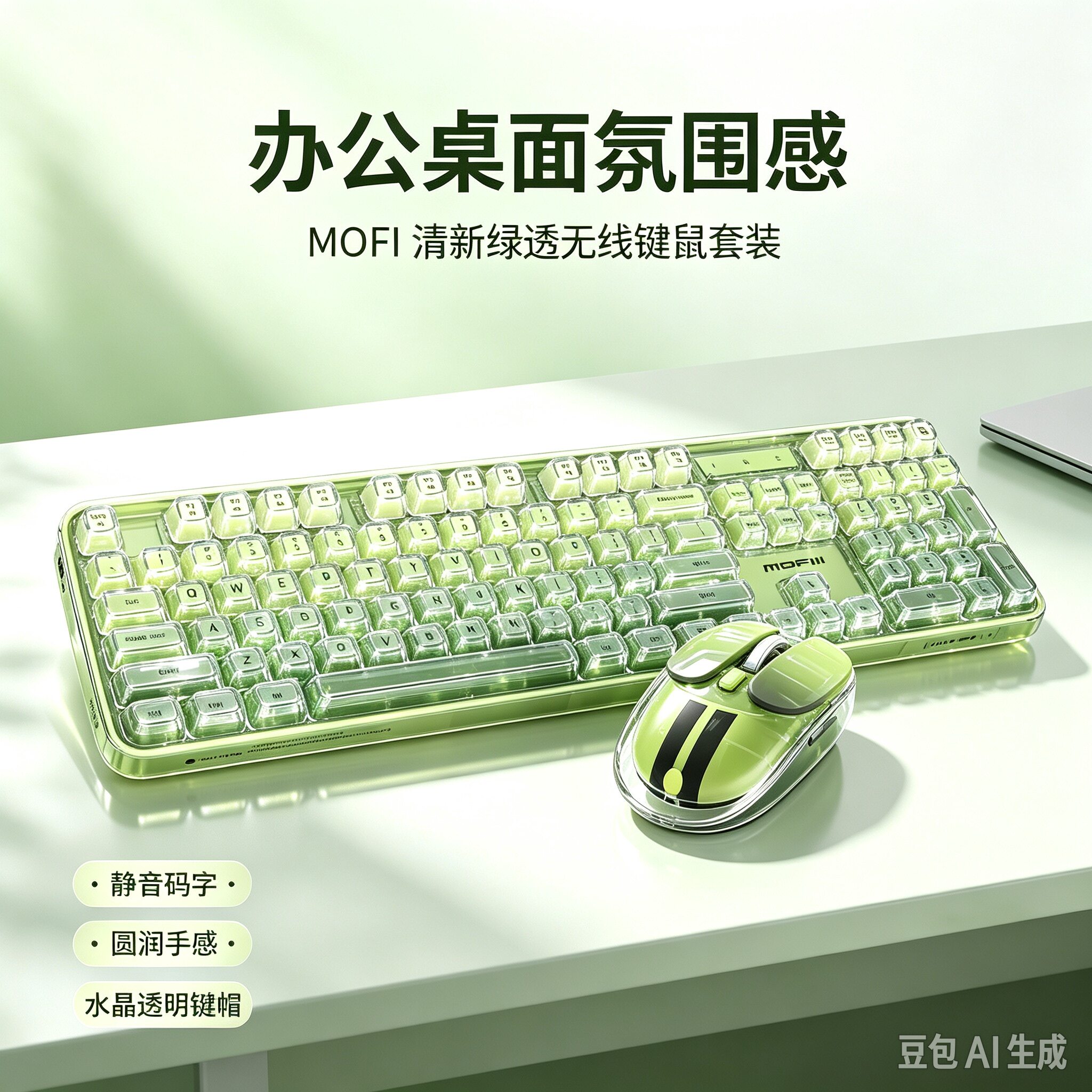 摩天手充电无线键鼠套装高颜值