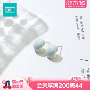 畹町多巴胺蓝色耳钉独特漂亮耳钉轻奢高级感巨好看耳饰