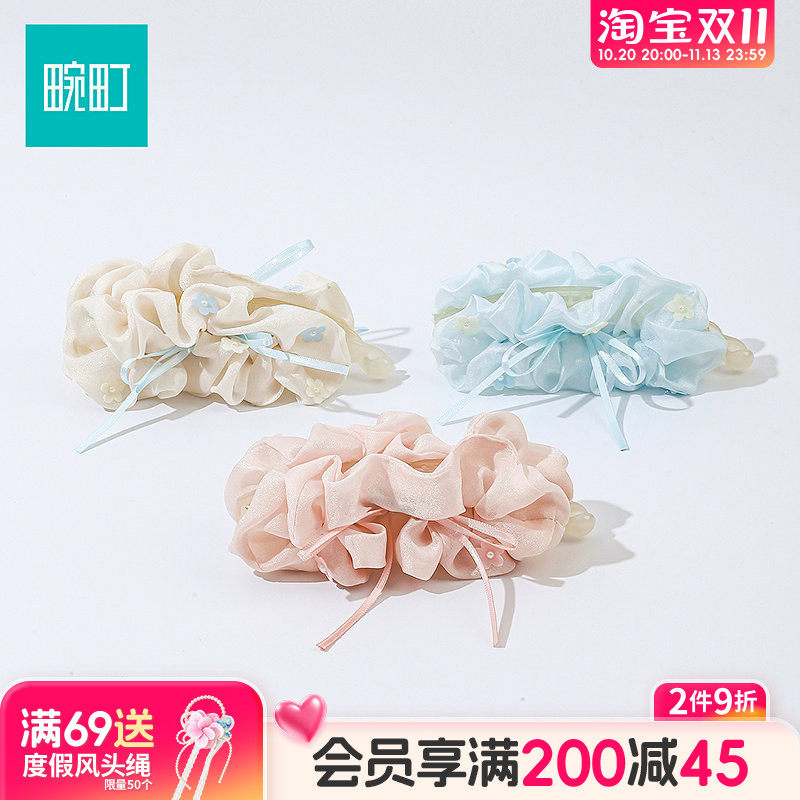 畹町仙气薄纱花朵蝴蝶结香蕉夹女高级感半扎发夹子鲨鱼夹发饰