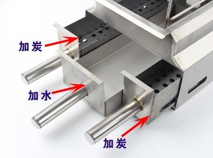 淄博烧烤炉子商用温串无烟烤炉家用架子木炭加厚不锈钢室内烧烤架