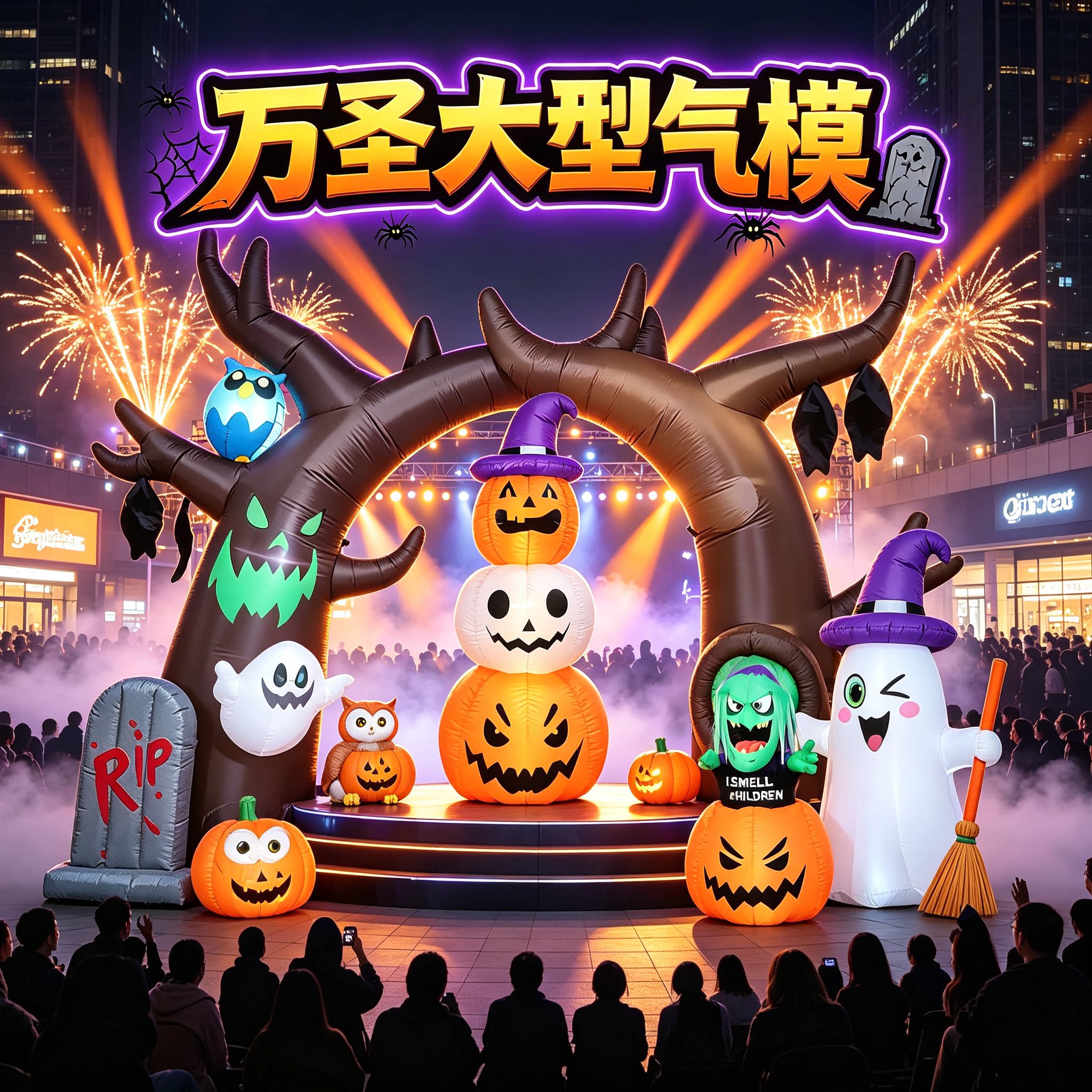 万圣节气模南瓜道具发光户外装饰
