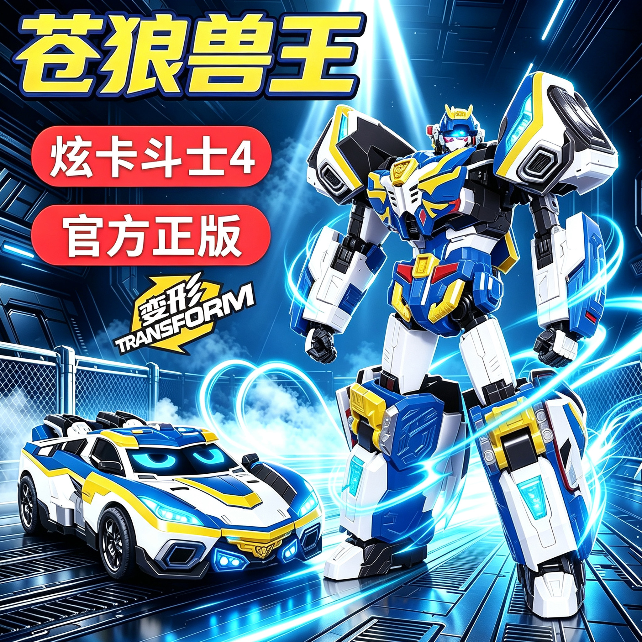 炫卡斗士正版玩具炫蓝闪电W机甲