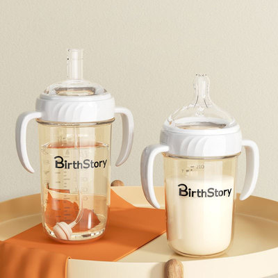 奶瓶大宝宝耐摔吸管杯新生婴幼儿防胀气6个月1-2岁以上耐高温直饮