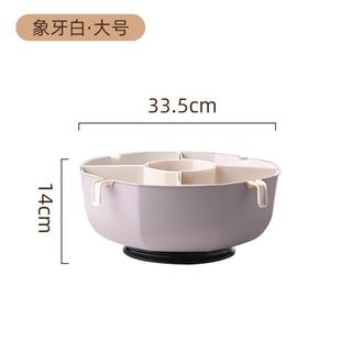 火锅拼盘沥水篮家用分格可旋转菜篮子水果盘厨房洗菜盆蔬菜零食盒