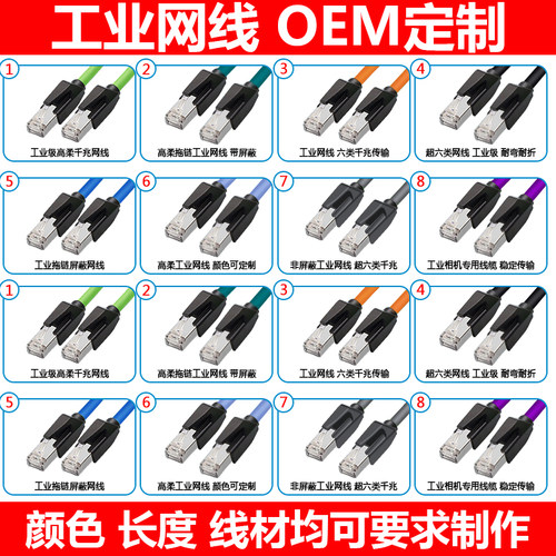 工业网线定制高柔拖链屏蔽千兆