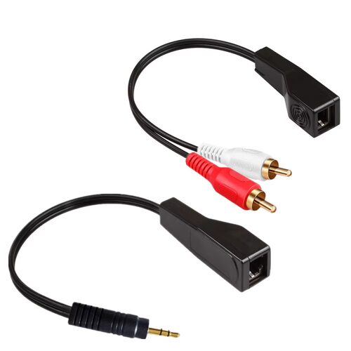 RJ45母转DC3.5mm网线音频延长线