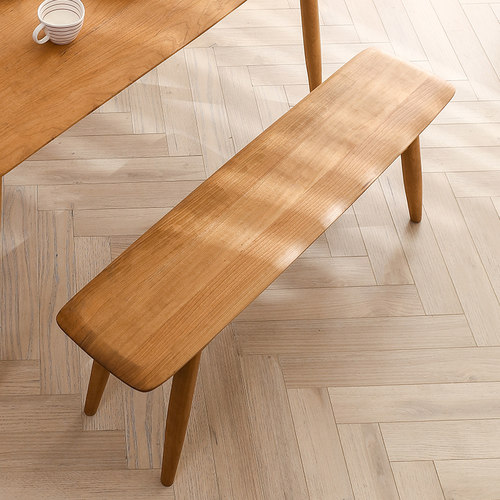 HEMOO 飘逸长凳 北欧实木茶几条凳餐桌板凳玄关换鞋凳日式餐椅